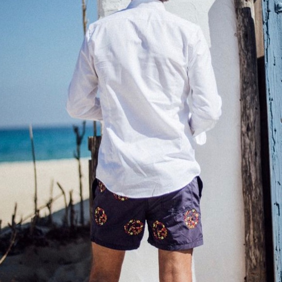 Les Canebiers Mens NWT Blue Peace Swim Shorts 🇫🇷 - Picture 6 of 8